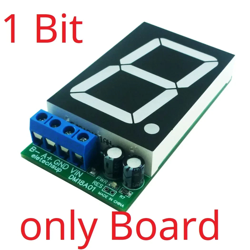 DM18A01 DM18B02 DM18C04 1.8 RS485 Modbus RTU LED Display Module – DC 12V/24V Digital Tube Panel Meter for PLC HMI Industrial Automation