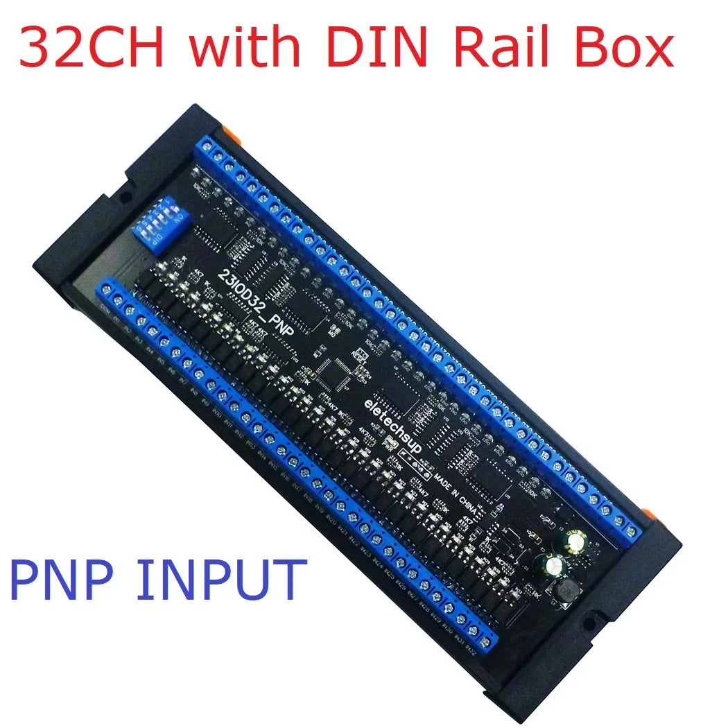8/16/24/32/48CH Multifunction RS485 Remote IO Module – NPN/PNP DI-DO Expansion Board with DIN Rail & Modbus RTU for PLC Industrial Automation