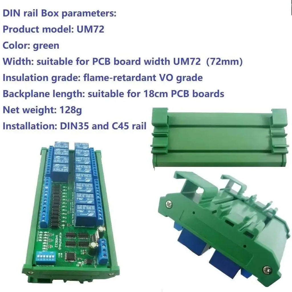 12CH RS485 Relay Module 12V/24V Modbus RTU DIN Rail Mount for PLC PTZ N4D8C12
