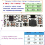 LFUPSMA 2-in-1 LiFePO4 UPS Module, 1S 3.2V Battery Charger & DC-DC Boost Converter 5V/9V/12V for 32700 18650 Solar DIY