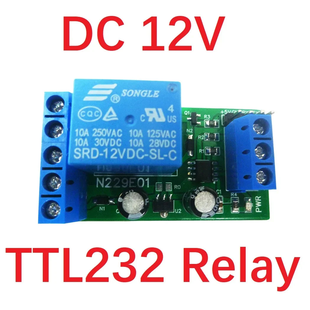 N229E01 UD24B01 1CH USB/TTL232 Relay Module – DC 5V/12V UART Serial Port Switch with Type-C for Arduino MEGA Raspberry Pi PC Control