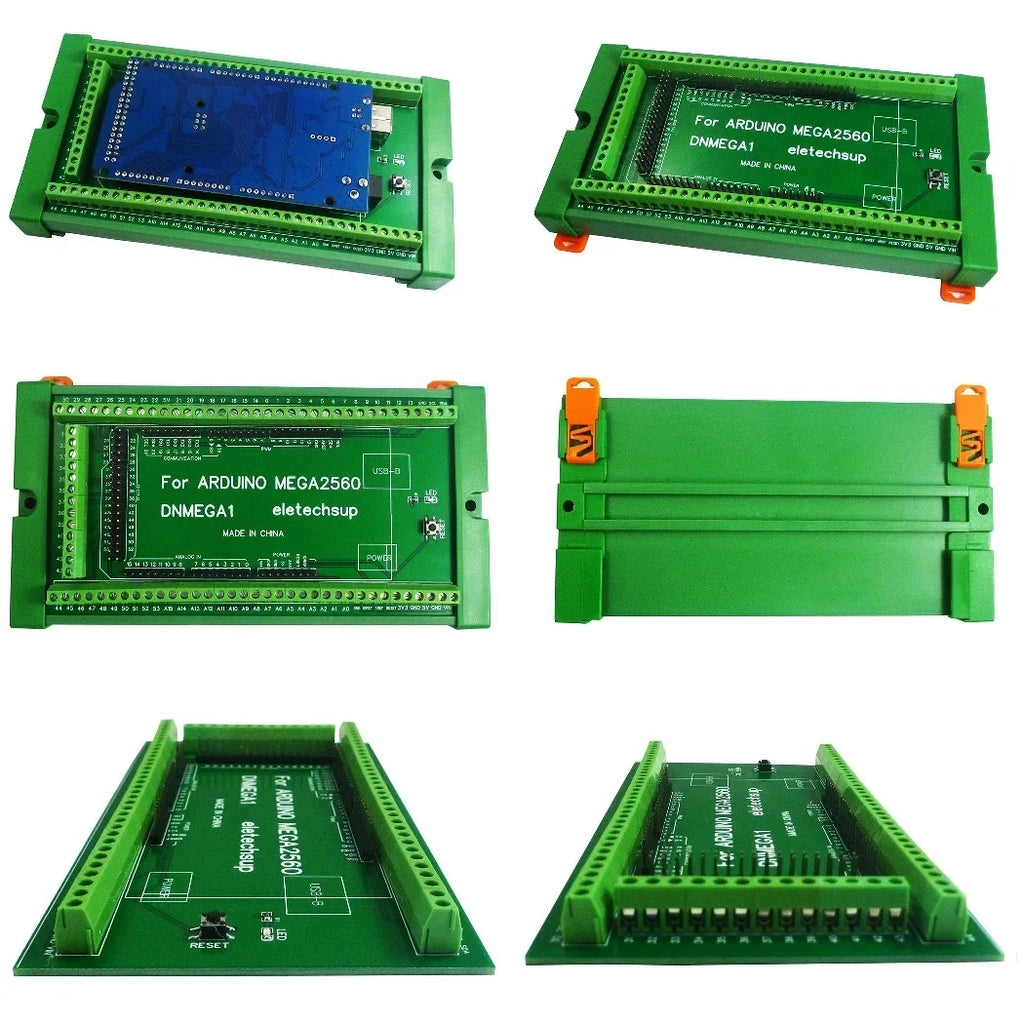 DNMEGA1 DIN Rail Mount Screw Terminal Adapter – 3.96mm Breakout Board for Arduino MEGA2560 R3 Industrial Control PLC Projects