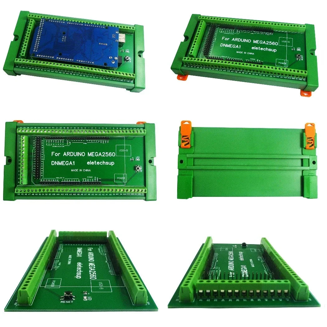 DNMEGA1 DIN Rail Mount Screw Terminal Adapter – 3.96mm Breakout Board for Arduino MEGA2560 R3 Industrial Control PLC Projects