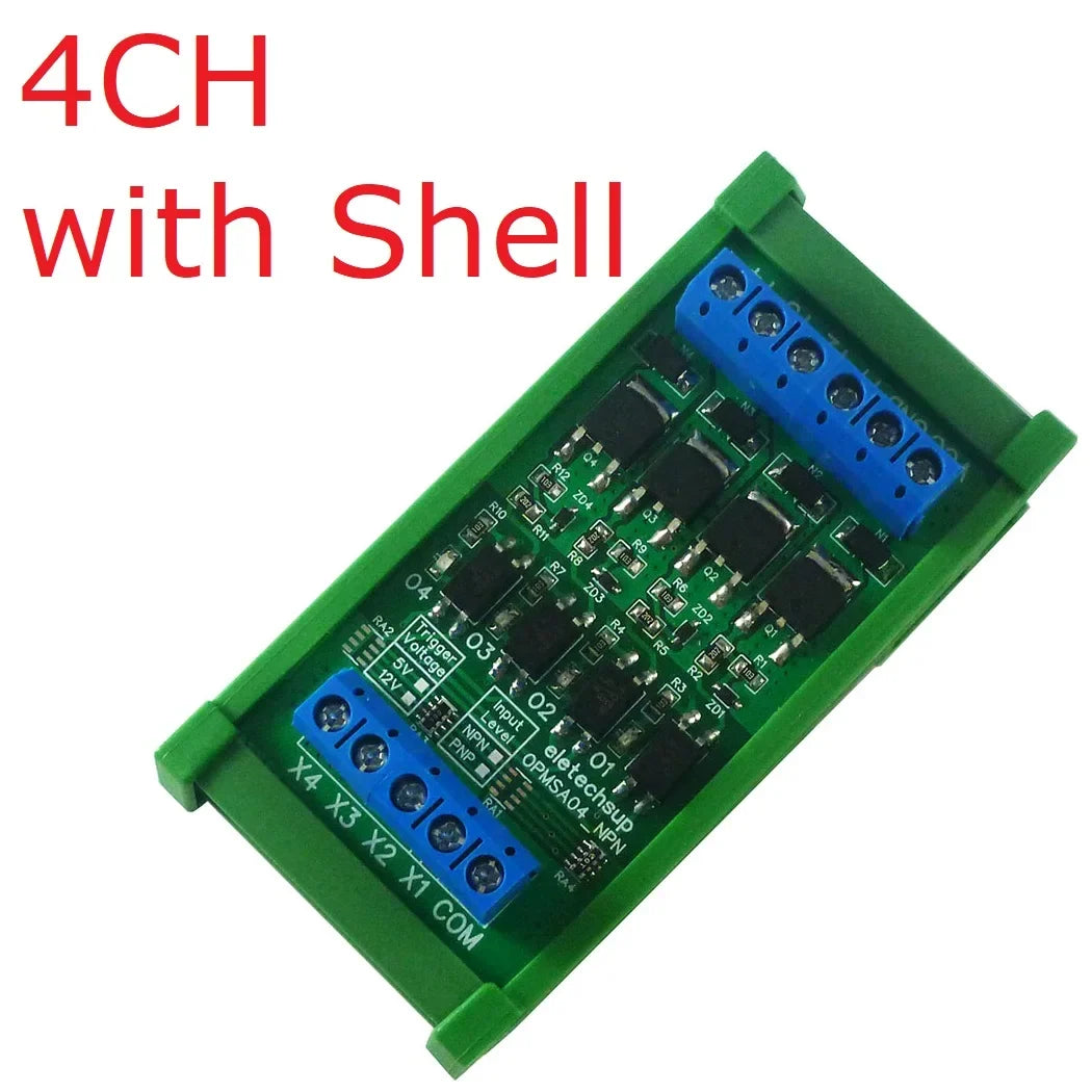 OPMSA04 OPMSB08 OPMSC12 OPMSD16 4-16CH 5A PLC Signal Amplifier Board – DC 3.3-24V NPN/PNP Logic Level Converter with Opto-Isolation & MOS Output for Industrial Automation