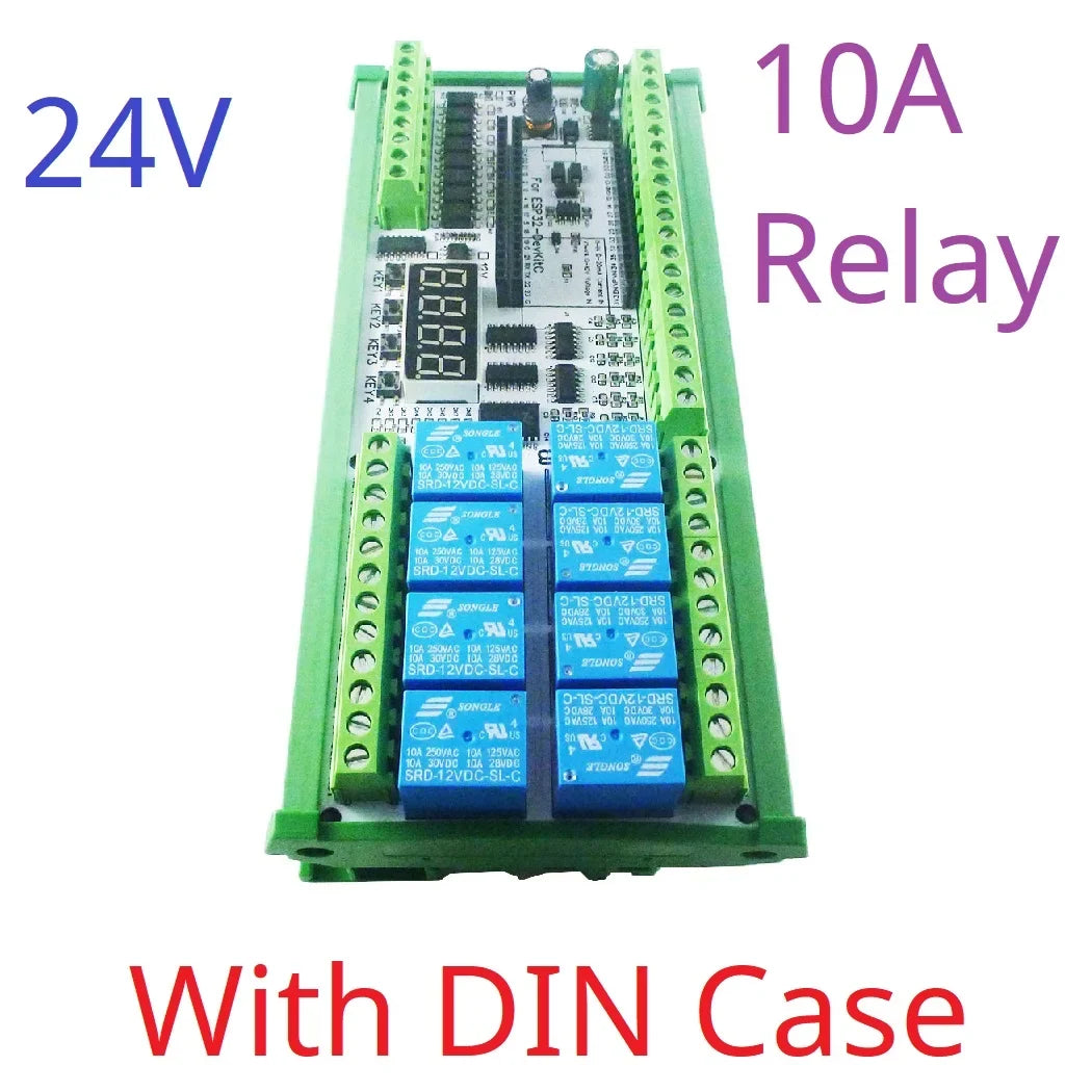 ESP32 38PIN IO Expansion Board ES32A08 Relay ES33B08 Opto-isolated Input 4x 0-10V 4x 4-20MA Digital Tube Display Automation