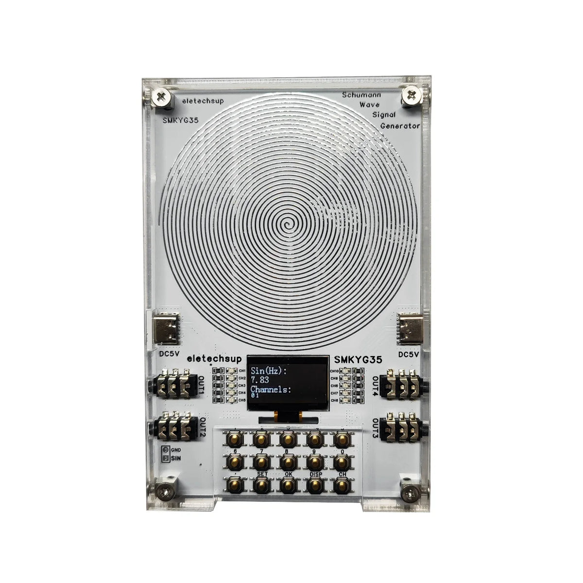 10CH Preset Frequency 0.01-100KHZ Adjustable Schumann Resonance Pure Sine Wave Signal Generator Meditation Sleep Aid Devices SMKYG35