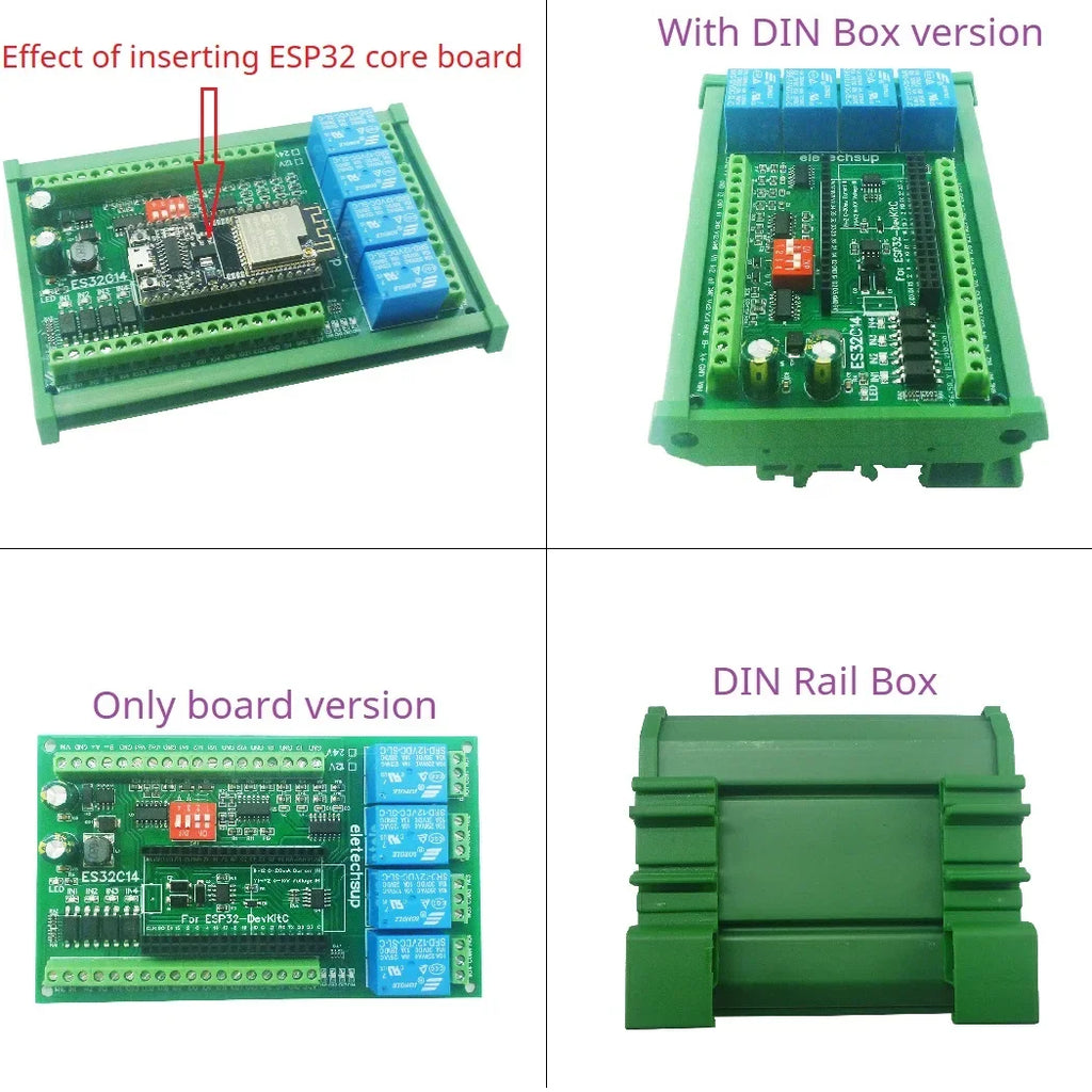 ES32C14 ESP32 Multifunction Expansion Board 2AO 2AI 4DI 4DO for Arduino WEB MQTT Ethernet Network Http