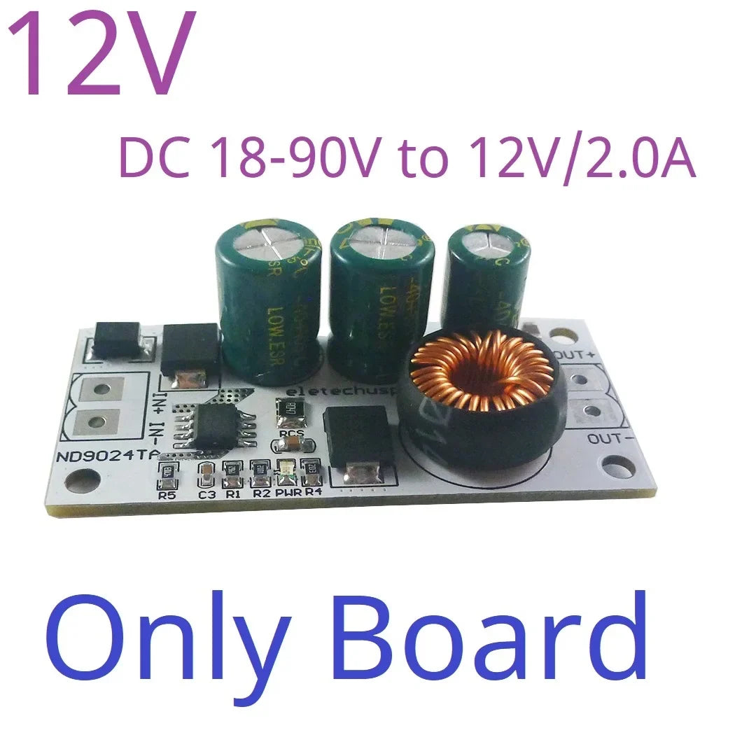 ND9024TA DC 10V-90V to 24V 12V 5V 2.5A Buck Module High Voltage Regulator for Electric Vehicle Battery Solar System Power Supply Converter