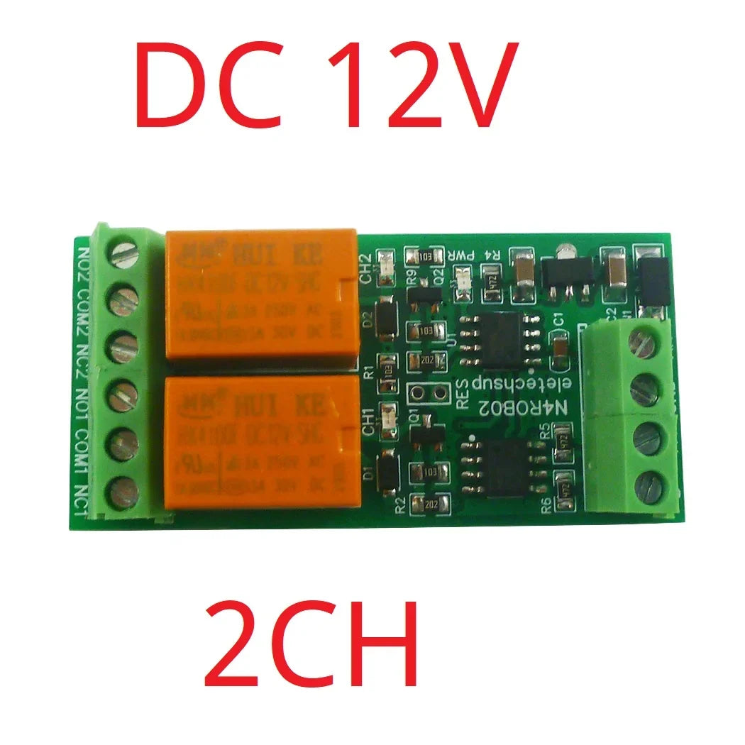N4ROA01 N4ROB02 1-2CH 3A RS485 UART Relay Module – DC 12V/24V Serial Port Switch with Modbus RTU for PLC Arduino Smart Home