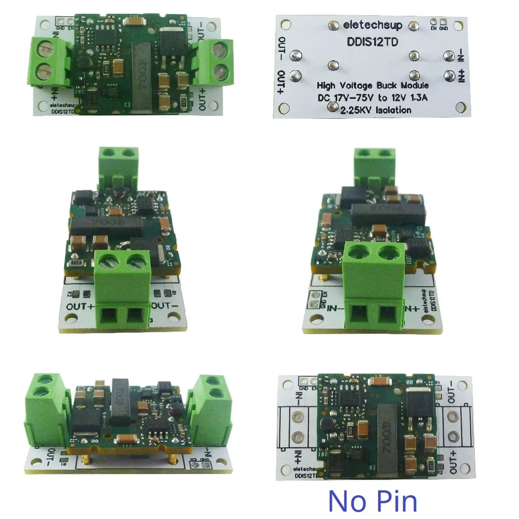 DDIS12TD 36V 48V 60V to 12V 1.3A Isolated DC-DC Converter – 18-75V Step-Down Regulator Module with Isolation Protection for E-Bike Solar UPS