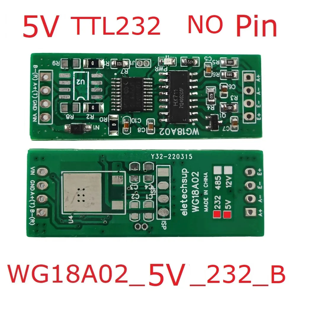 WG18A02 HX711 RS485 Modbus RTU Weight Sensor Module – 24-bit ADC Electronic Scale Board with 5V/12V Input for PLC SCADA