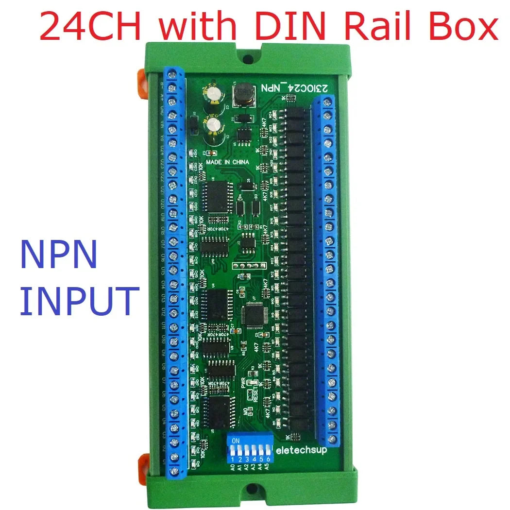 8/16/24/32/48CH Multifunction RS485 Remote IO Module – NPN/PNP DI-DO Expansion Board with DIN Rail & Modbus RTU for PLC Industrial Automation