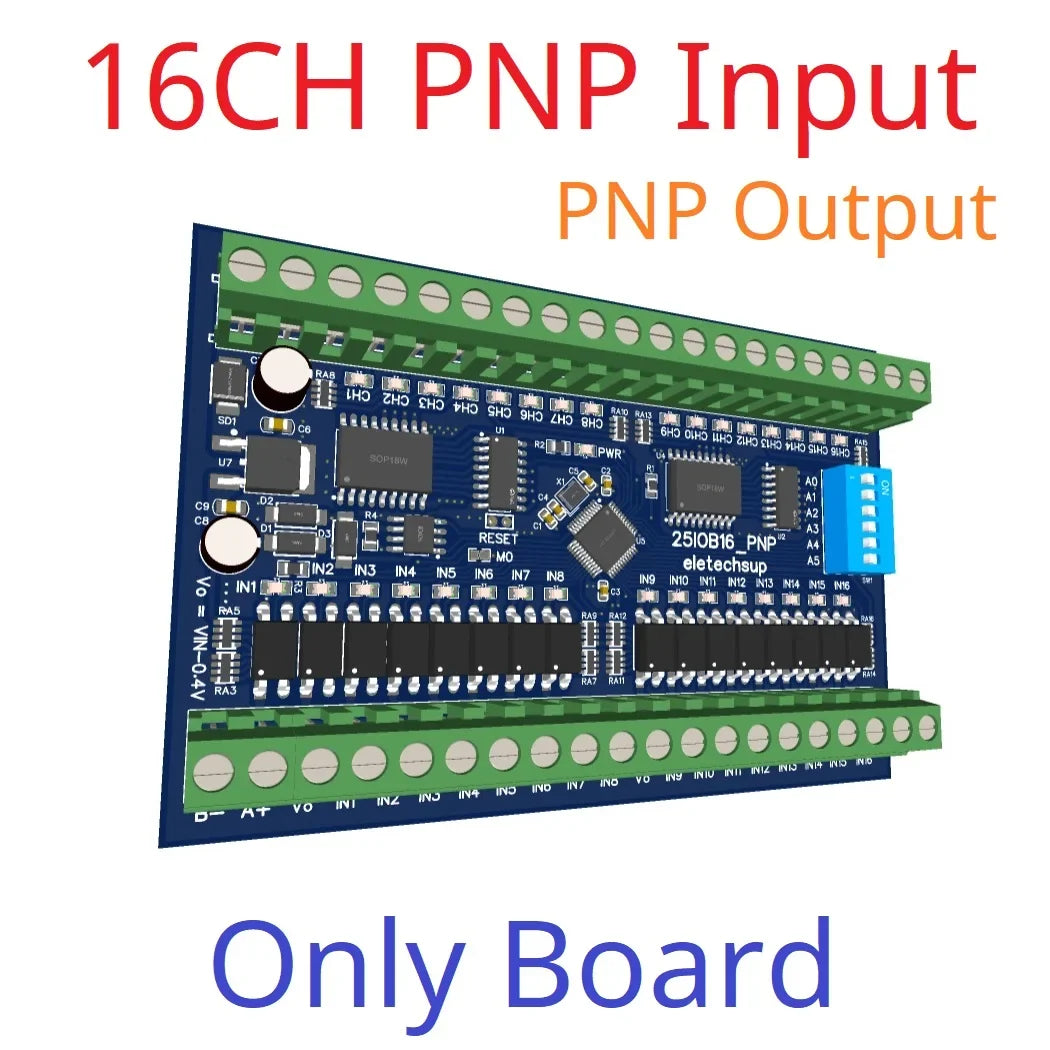Modbus RS485 Remote IO Module – DMOS PNP Output & NPN/PNP Input Expansion Board 8/16/32 Channels for PLC Industrial Automation 25IOA08 25IOB16 25IOC32