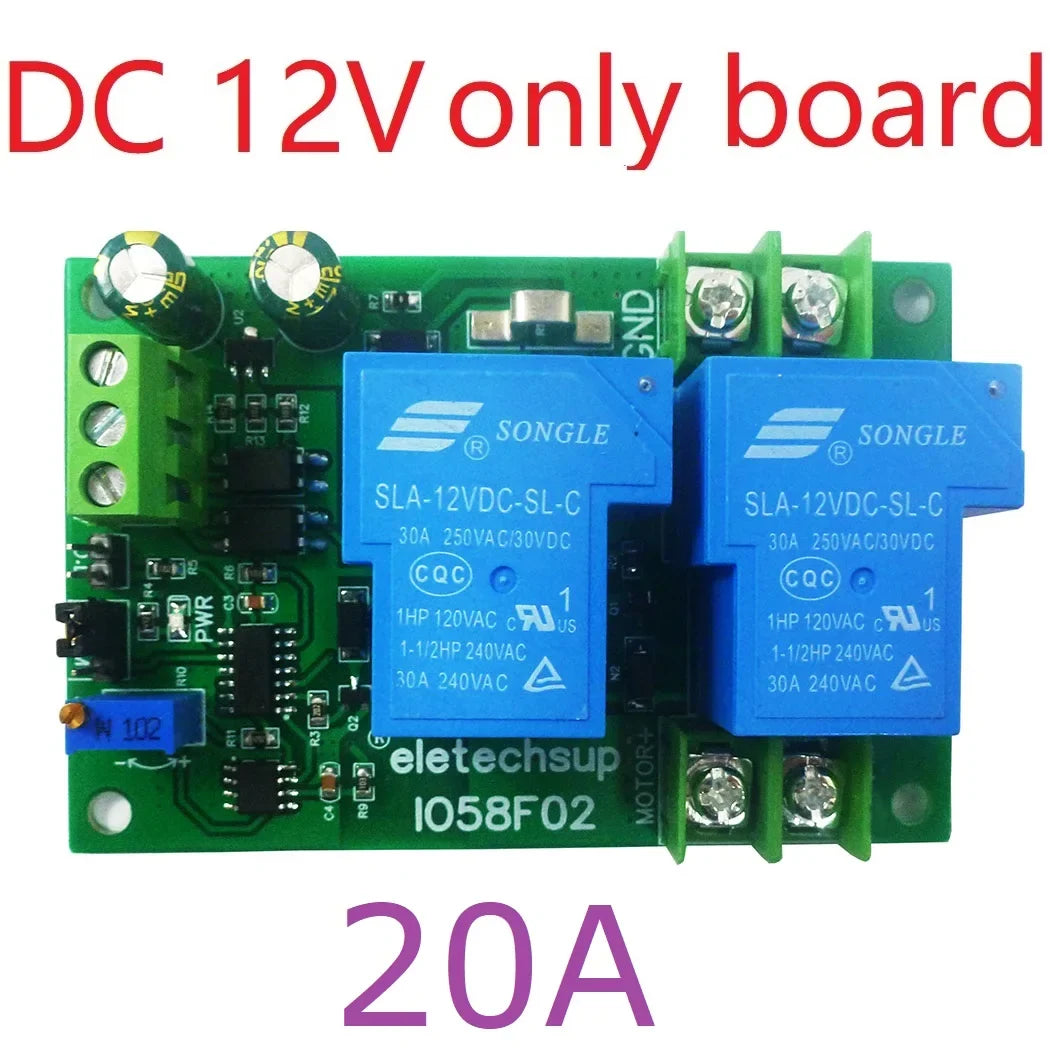 10A 20A 30A DC 12V 24V Brushed Motor Overload OveDC 12V 24V Power Brurcurrent Short Circuit Protector Forward Reverse Controller IO57E02 IO58F02