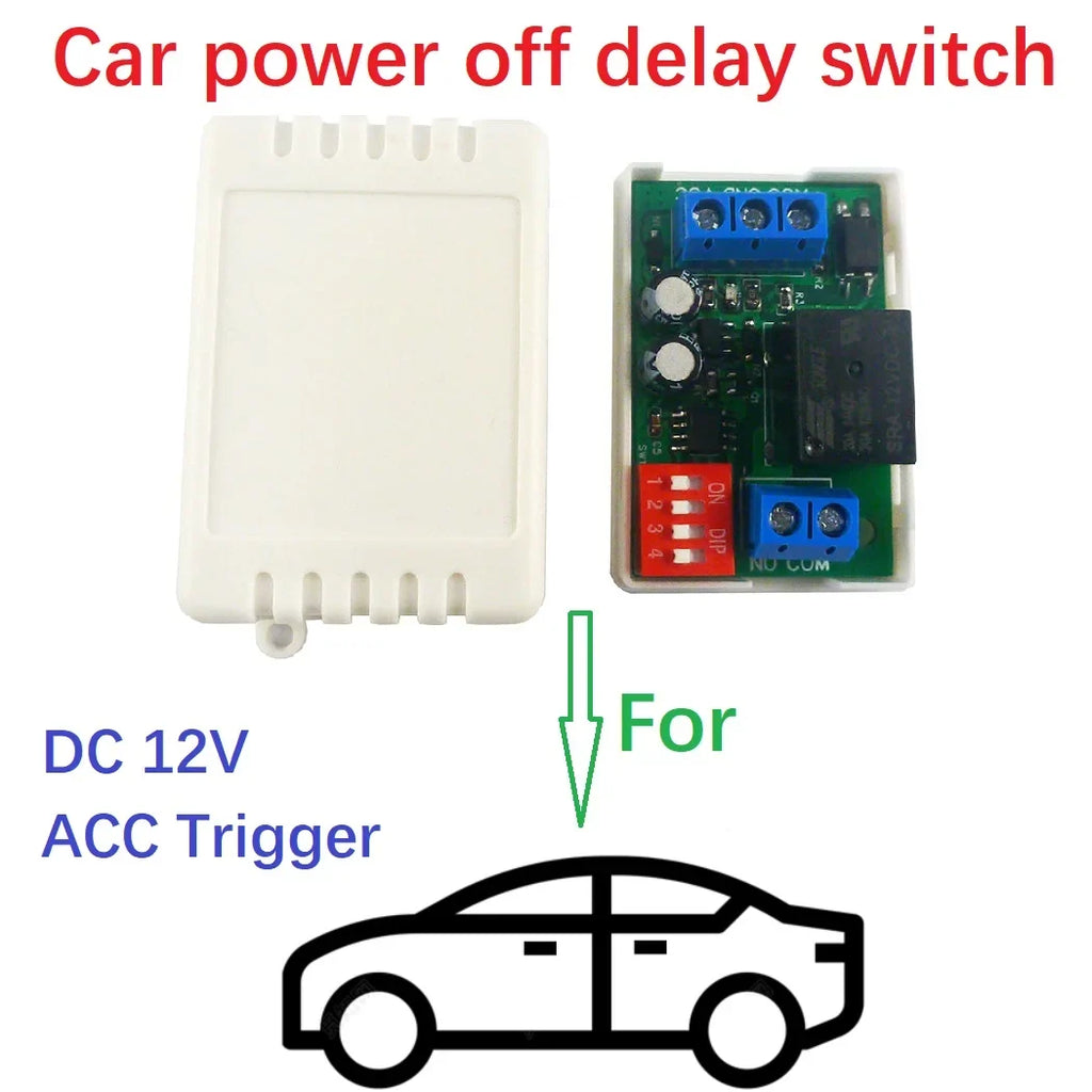 IO32G01 20A DC 12V Car ACC Trigger Delay Power-Off Relay Module – Timing Switch for Dashcam Stereo Ambient Light Vehicle Accessories