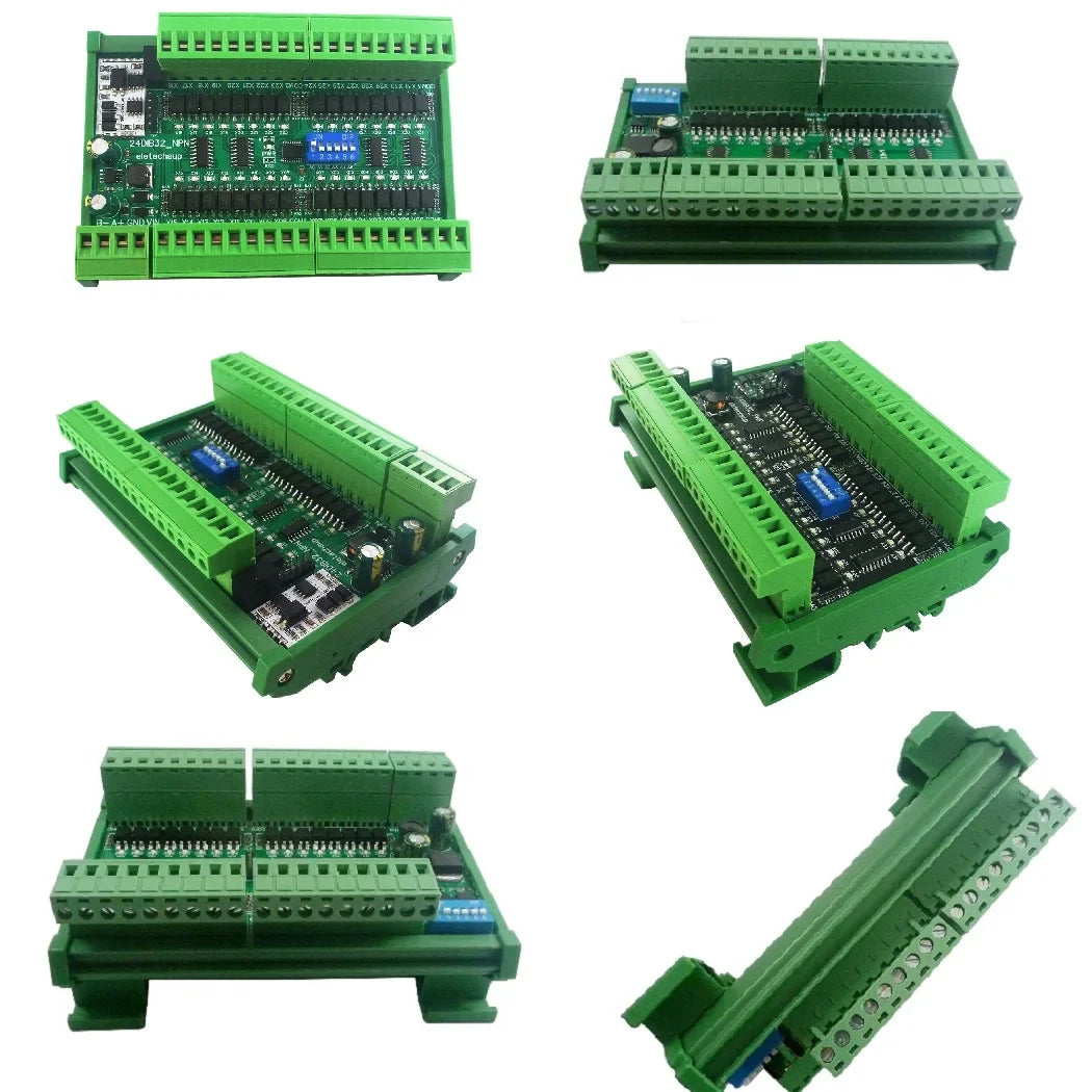 24DIA16 24DIB32 24DIC48 16-48CH Digital Input Module – NPN/PNP Switch PLC IO Expansion Board with 3000VDC Isolation RS485 Modbus RTU