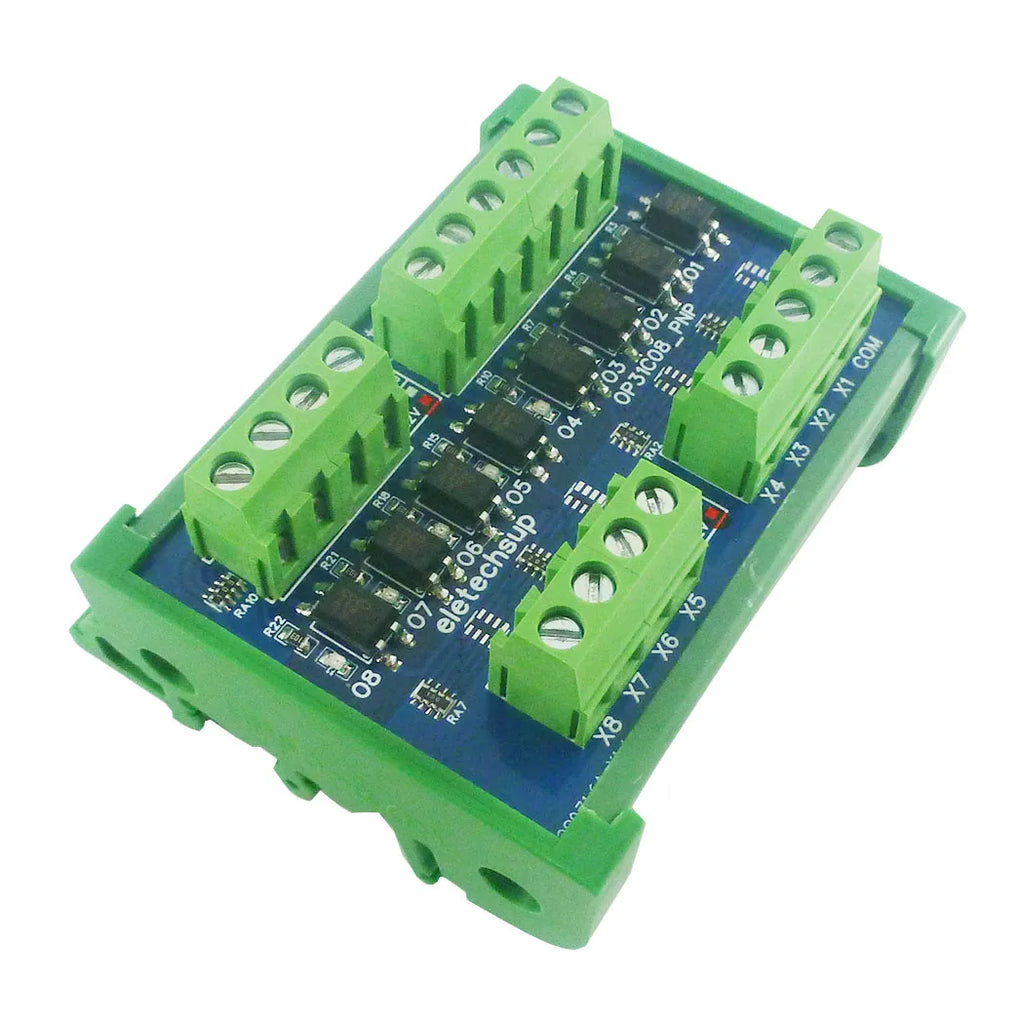 OP31C08 8CH Opto-Isolation Logic Level Converter – 3.3V/5V/12V/24V NPN/PNP Bidirectional GPIO Module with 3000V Isolation for Arduino PLC MCU