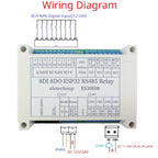 ES30E08 8DI 8DO Relay Module RS485 PLC Controller Shield for 30Pin ESP32 Development Board DC 12V 24V NPN Input