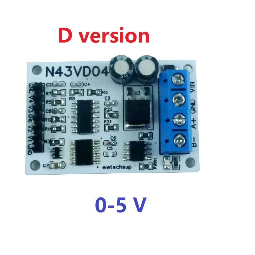 N43VD04 N43IC04 4CH 4-20mA/0-10V Analog Input Module – RS485 Modbus RTU ADC Data Acquisition Board for PLC SCADA Industrial Automation