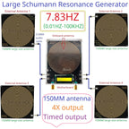 SMFSB07 4-Channel Schumann Resonance Generator – 0.01-100kHz Adjustable Pure Sine Wave with 150MM Onboard Antenna & Cycle Timer for Sleep Aid Meditation