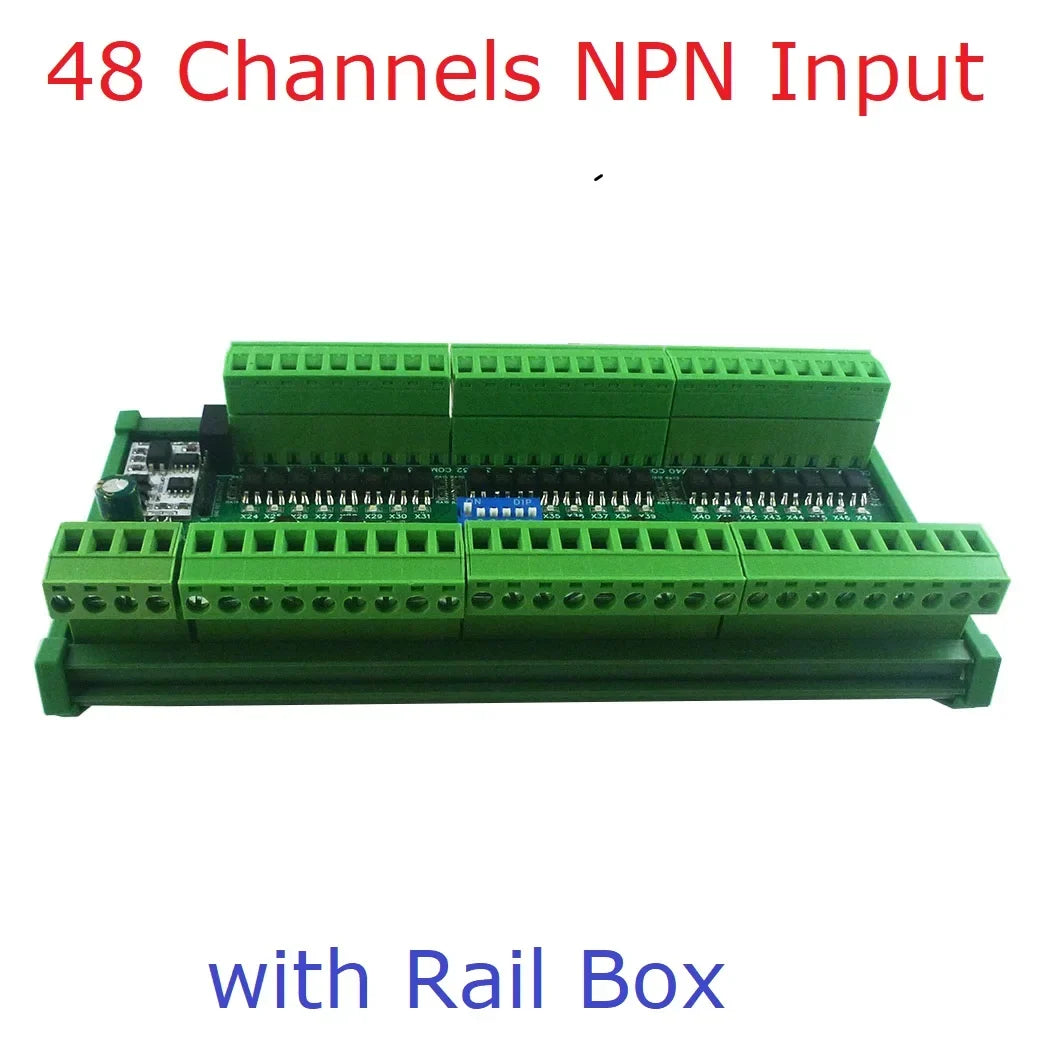 24DIA16 24DIB32 24DIC48 16-48CH Digital Input Module – NPN/PNP Switch PLC IO Expansion Board with 3000VDC Isolation RS485 Modbus RTU