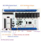 ES30F27 ESP32 Industrial DIN Rail Expansion Board – 8DI 8DO 10A Relay 7ADC RS485 I2C SPI GPIO for PLC IoT Automation