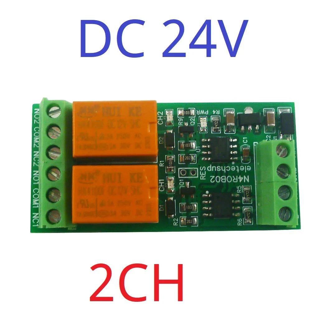 N4ROA01 N4ROB02 1-2CH 3A RS485 UART Relay Module – DC 12V/24V Serial Port Switch with Modbus RTU for PLC Arduino Smart Home