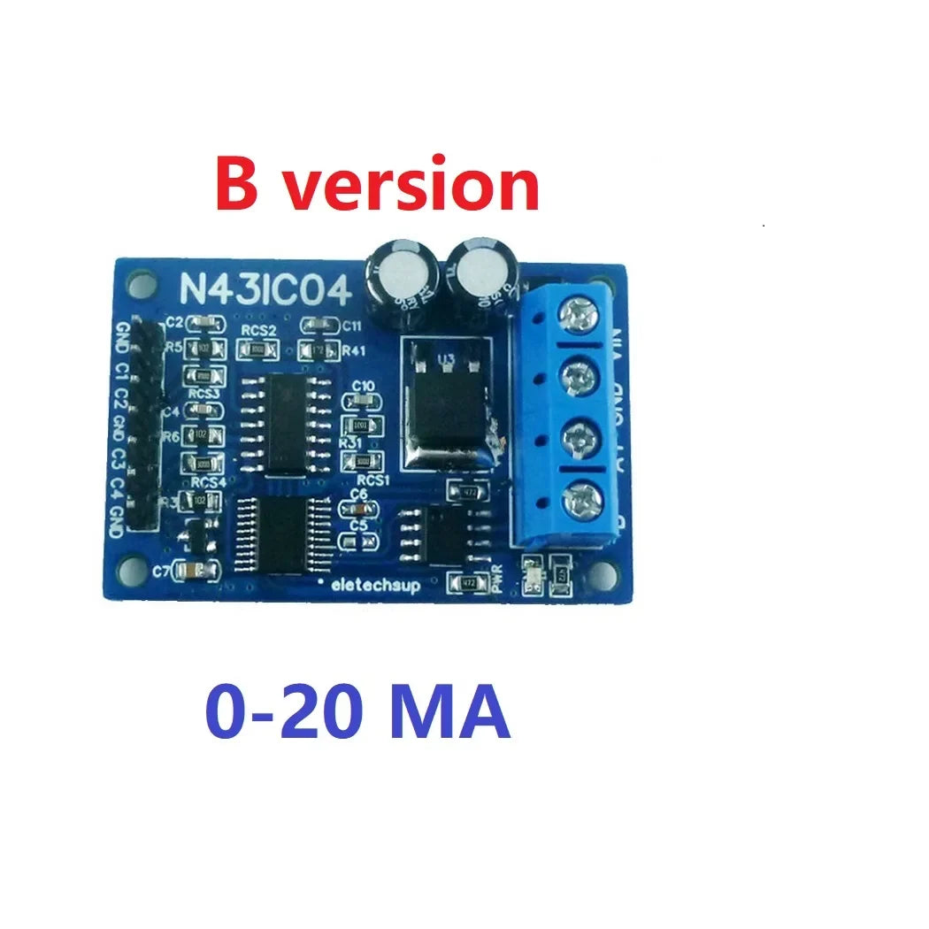 N43VD04 N43IC04 4CH 4-20mA/0-10V Analog Input Module – RS485 Modbus RTU ADC Data Acquisition Board for PLC SCADA Industrial Automation