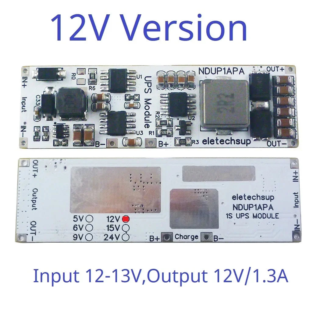 NDUP1APA 15W 2-in-1 UPS Module – 5-24V Uninterruptible Power Supply with 3.7V/4.2V Li-ion Battery Charger & Booster for Router PLC IoT