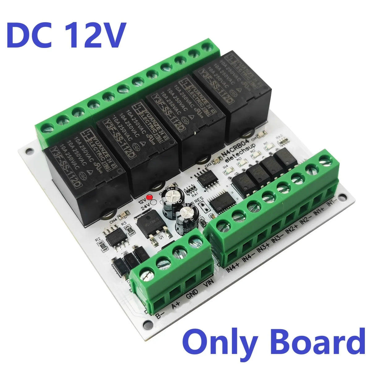 Multifunctional 4DI 4DO RS485 Remote Control Switch Watchdog Relay Board Wired Remote IO Pulse Counter Module Modbus RTU N4CRB04