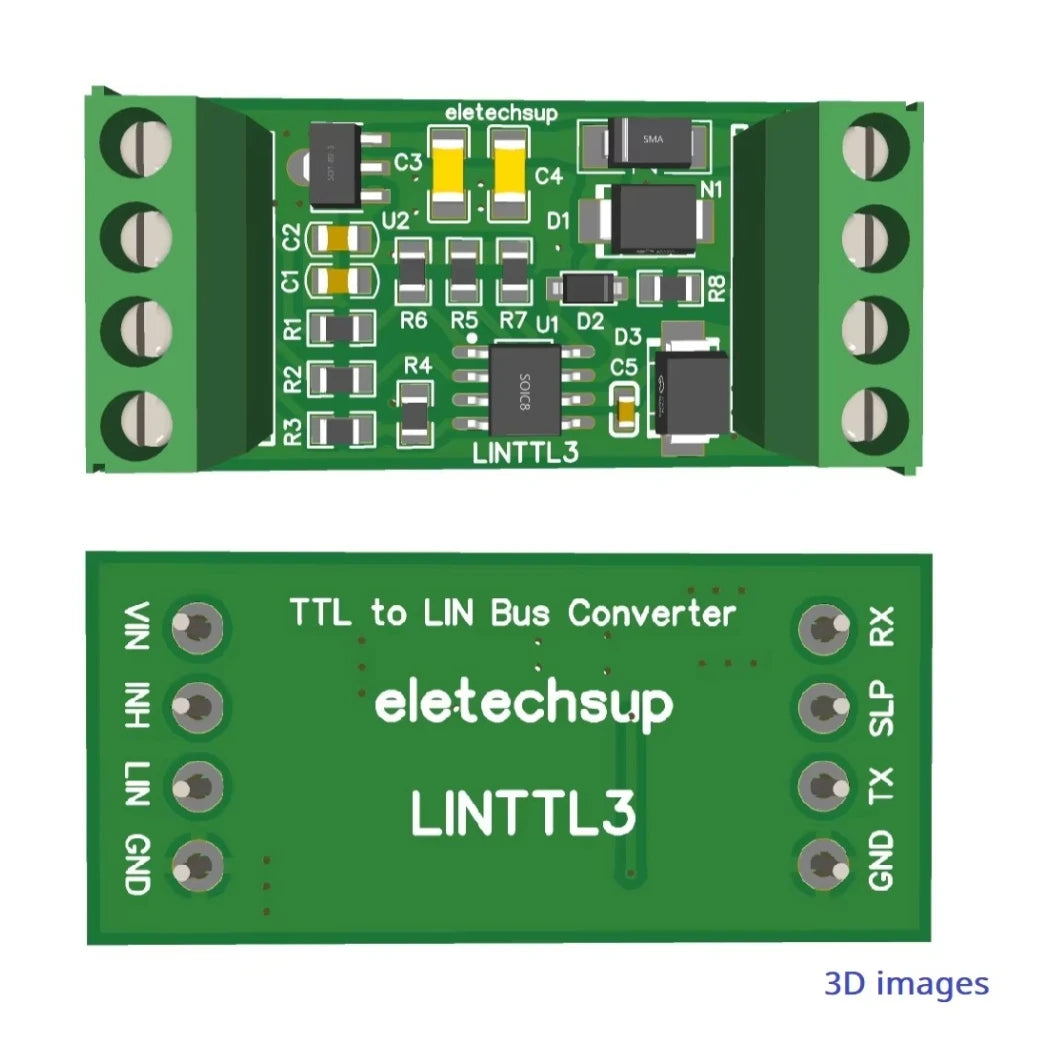 LINTTL3 LIN 2.1/SAE J2602 Transceiver LIN Bus Module Master-Slave Protocol Controller 20KBD UART TTL232 RS485 K-line Can Data Analyzer