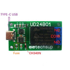 N229E01 UD24B01 1CH USB/TTL232 Relay Module – DC 5V/12V UART Serial Port Switch with Type-C for Arduino MEGA Raspberry Pi PC Control