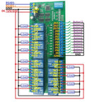 12CH RS485 Relay Module 12V/24V Modbus RTU DIN Rail Mount for PLC PTZ N4D8C12