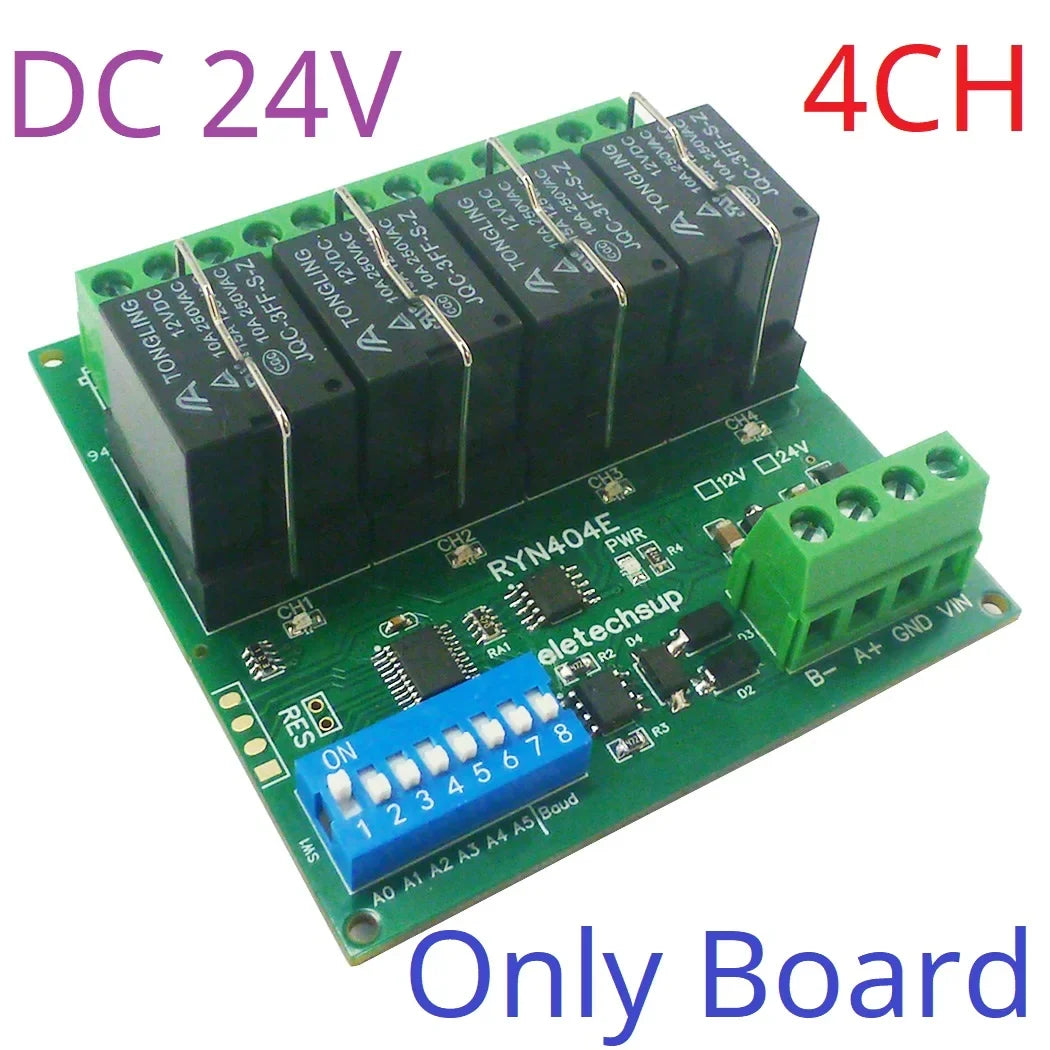 T73 Plug-in Relay Module – RS485 Modbus RTU Remote IO Controller with Momentary Latching Interlock Delay Switch for DIY Smart Home RYN404E RYN408F