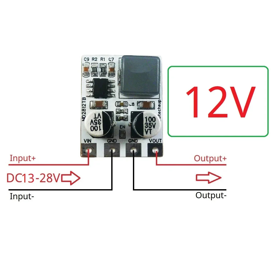 ND2812TB 5A Synchronous Buck Converter – DC 5-30V to 3.3V/5V/12V Adjustable Step-Down Regulator with 94% Efficiency for Motor LED E-Bike