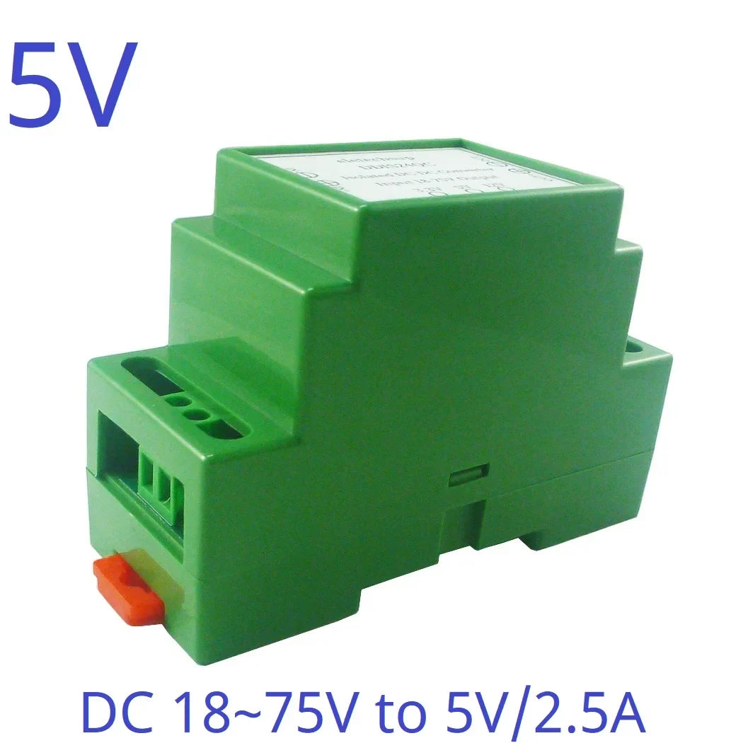 DDIS24QC 18-75V Wide Input to 12V 5V 3.3V Isolated DC-DC Power Supply 2250V Isolation DIN Rail Module for PLC