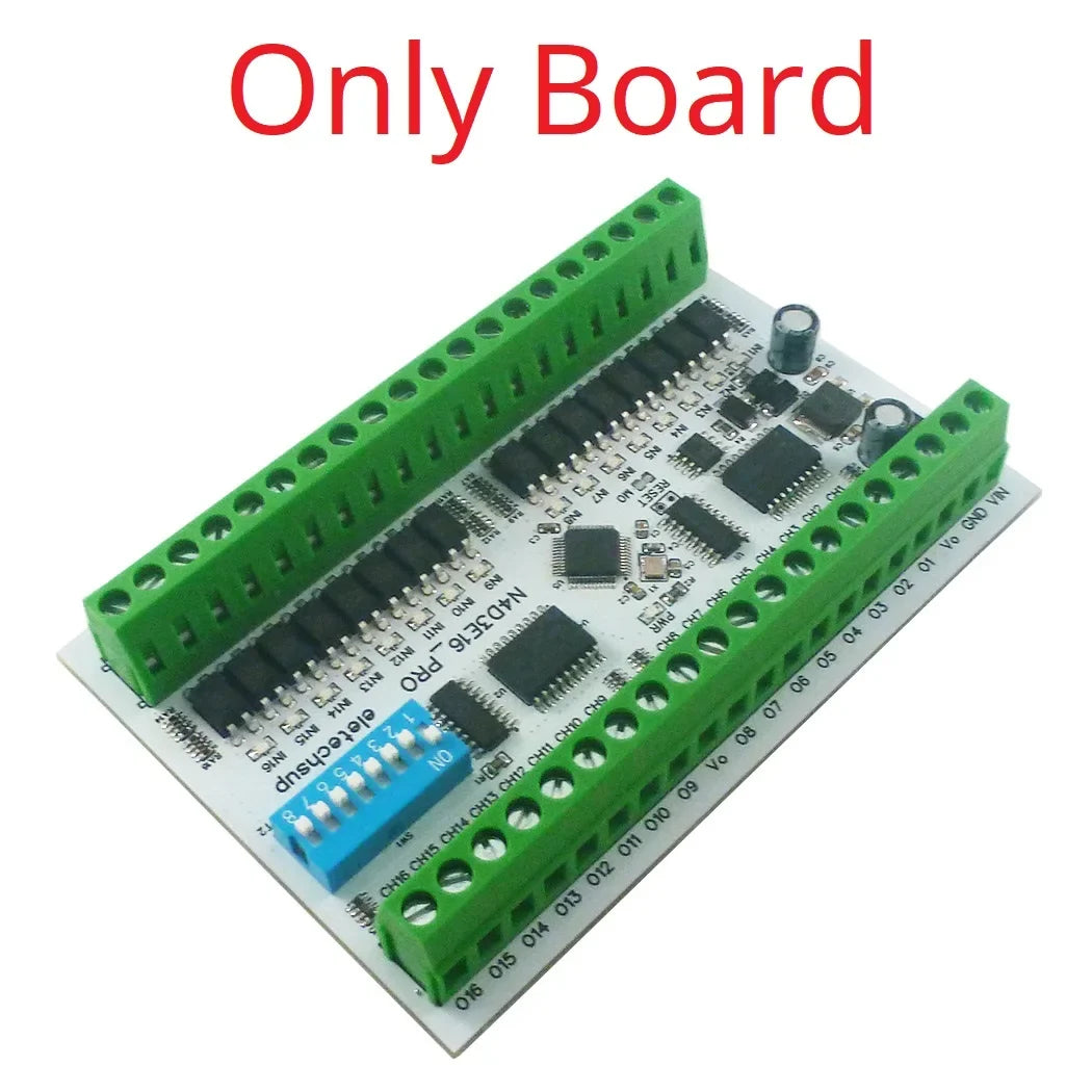 N4D3E16_PRO 16CH Bidirectional Remote Control Module RS485 Modbus RTU DIP Switch Setting No PC Needed PLC Expansion Board