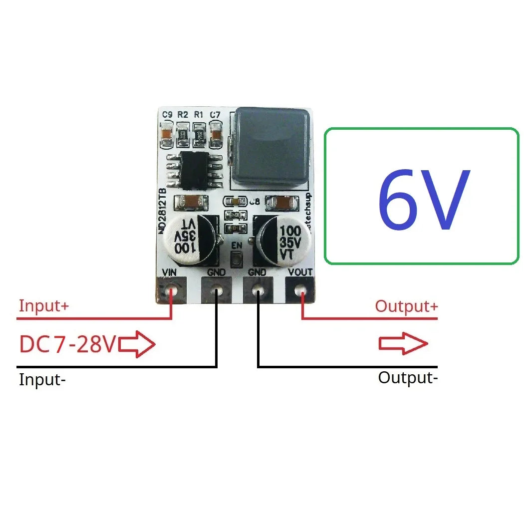 ND2812TB 5A Synchronous Buck Converter – DC 5-30V to 3.3V/5V/12V Adjustable Step-Down Regulator with 94% Efficiency for Motor LED E-Bike