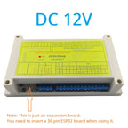 ES30F27 ESP32 Industrial DIN Rail Expansion Board – 8DI 8DO 10A Relay 7ADC RS485 I2C SPI GPIO for PLC IoT Automation