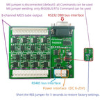 R4DB908 8-Channel Solid State Relay Module – RS485 RS232 DB9 Dual Bus 3A NPN MOS Opto-Isolated Output with VH3.96 Connector for PLC Modbus RTU