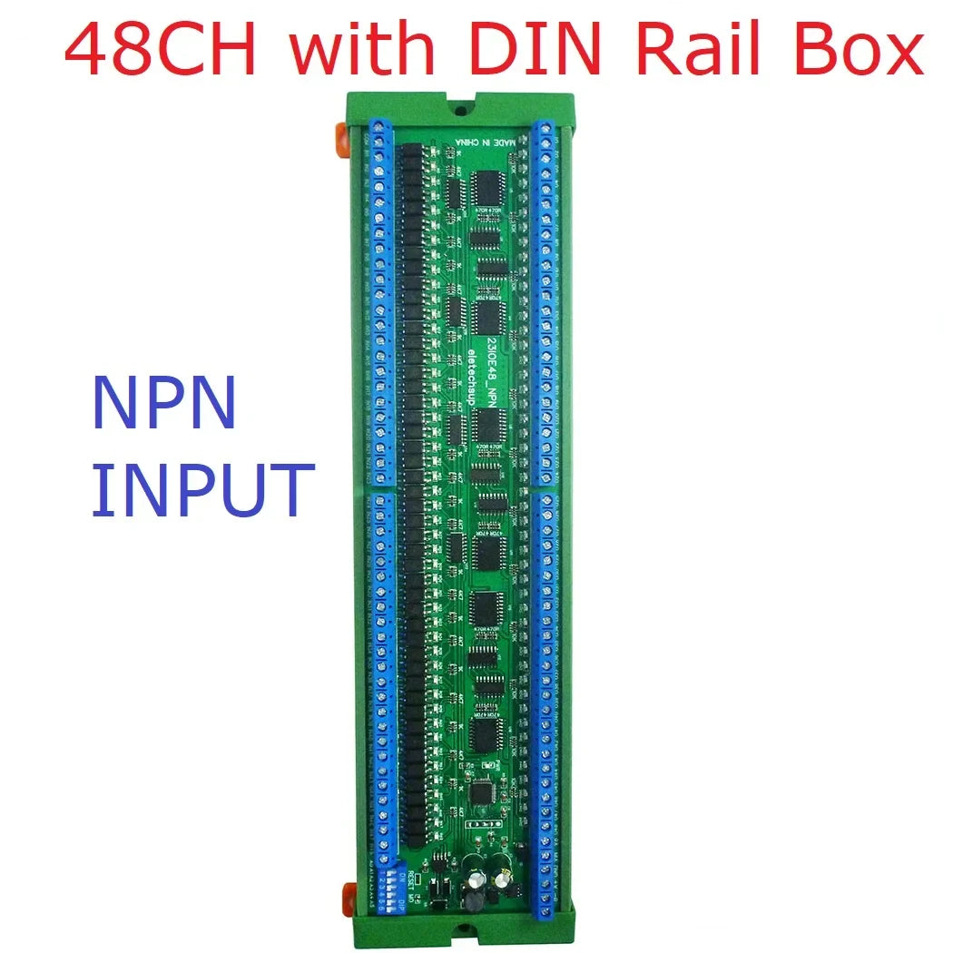 8/16/24/32/48CH Multifunction RS485 Remote IO Module – NPN/PNP DI-DO Expansion Board with DIN Rail & Modbus RTU for PLC Industrial Automation