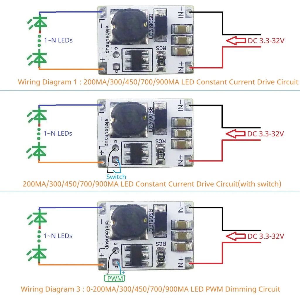 DC 3.3-32V LED Dimmer Constant Current Driver Controller LD3190SB