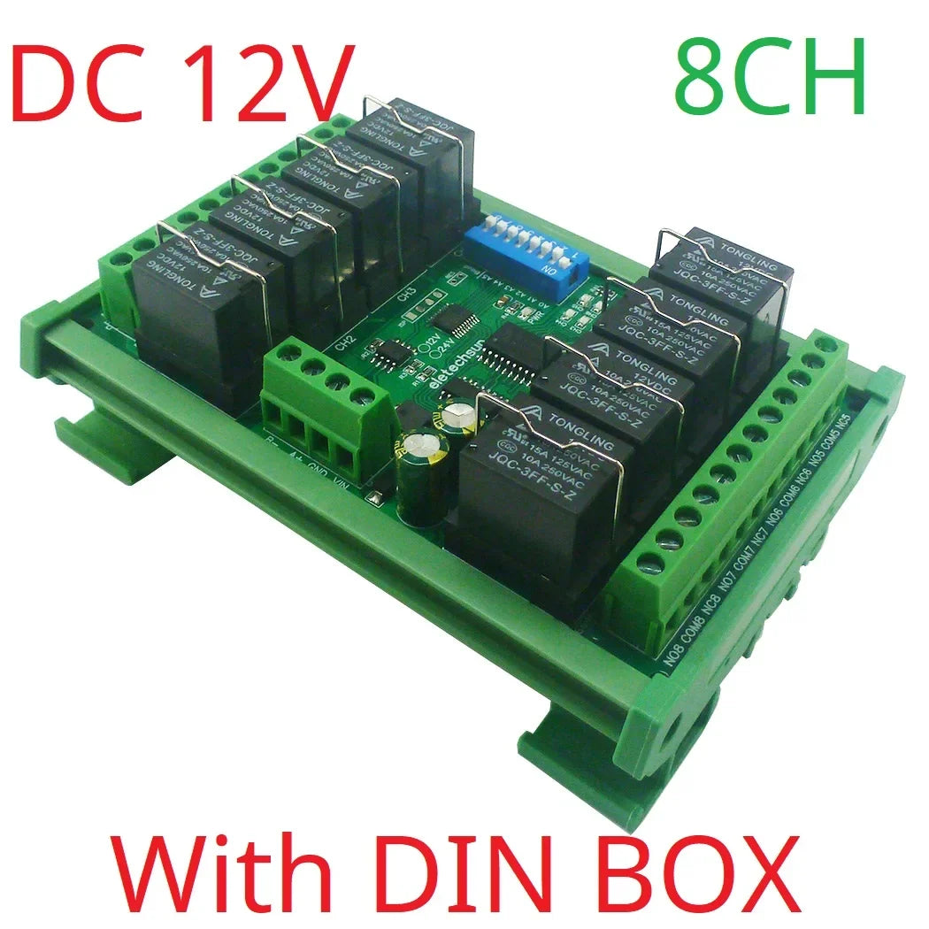 T73 Plug-in Relay Module – RS485 Modbus RTU Remote IO Controller with Momentary Latching Interlock Delay Switch for DIY Smart Home RYN404E RYN408F