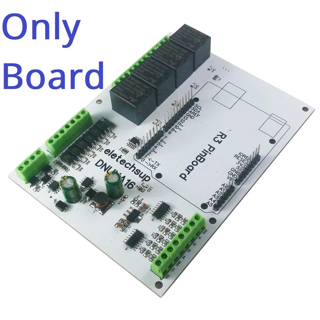 DNUNA16 6AI 6DI 4DO RS485 I/O Expansion Board for Arduino UNO R3 DC 7-30V Analog Data Acquisition Module 0-20mA 4-20mA 0-10V