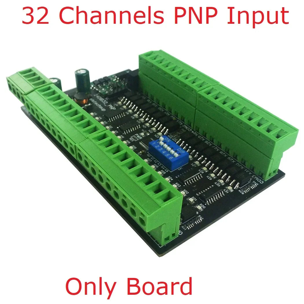 24DIA16 24DIB32 24DIC48 16-48CH Digital Input Module – NPN/PNP Switch PLC IO Expansion Board with 3000VDC Isolation RS485 Modbus RTU