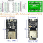 DNESA30 DNESP32 DIN Rail Mount Screw Terminal Adapter – 3.96mm Breakout Board for 30/38-Pin ESP32 WROOM-32 DevKitC with DIN35/C45 Rail