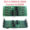 N4CID08 N4VIG08 8AI Multifunction Analog Input Module – 0-5V/0-10V/4-20mA to RS485 Modbus RTU ADC Collector with 2.54mm Pin Header for PLC SCADA