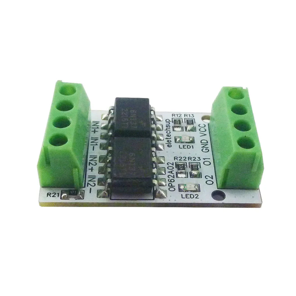 OP62A02 Eletechsup 2CH 10MHz High Speed Photoelectric Isolation Module 5000Vrms 3.3V 5V NPN PNP Level Converter for Arduino ESP8266