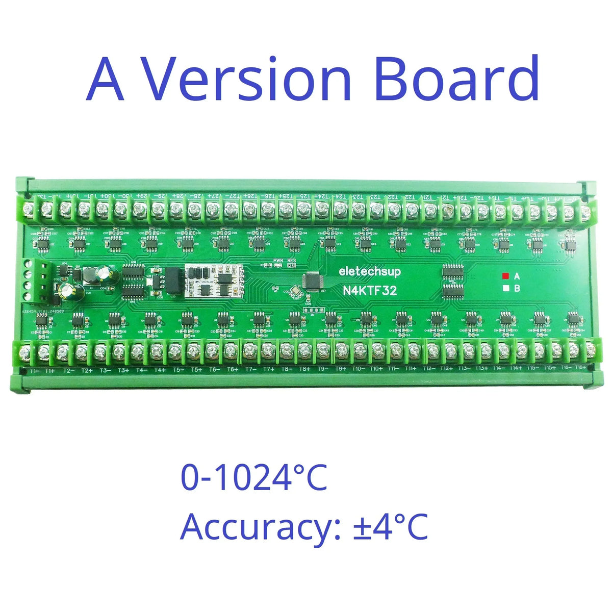 N4KTF32 32-Channel K-Type Thermocouple Temperature Module – MAX6675ISA+ 0-1024℃ RS485 Modbus Collector DC 7-25V for Industrial Monitoring