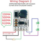 LD3080SA 20W Constant Current LED Driver – DC 3.7-30V PWM Dimming Module with 330/500/660/910mA Selectable Output for Flashlight Headlight